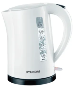 Чайник Hyundai HYK-P1409 2200Вт, белый и черный